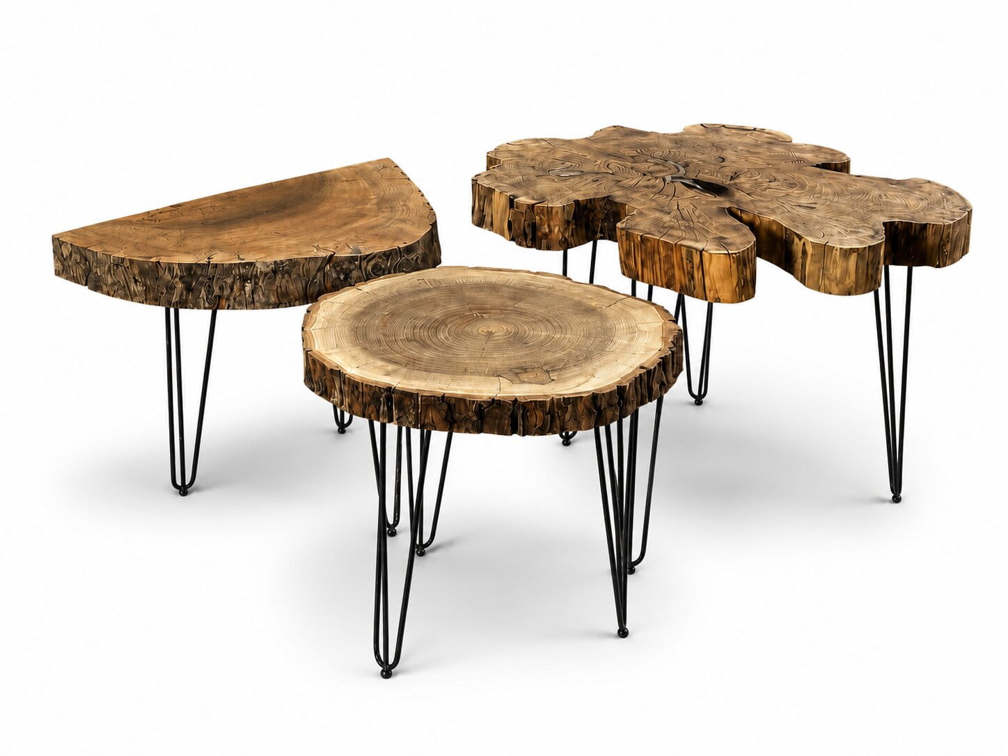 Live-edge occasional tables